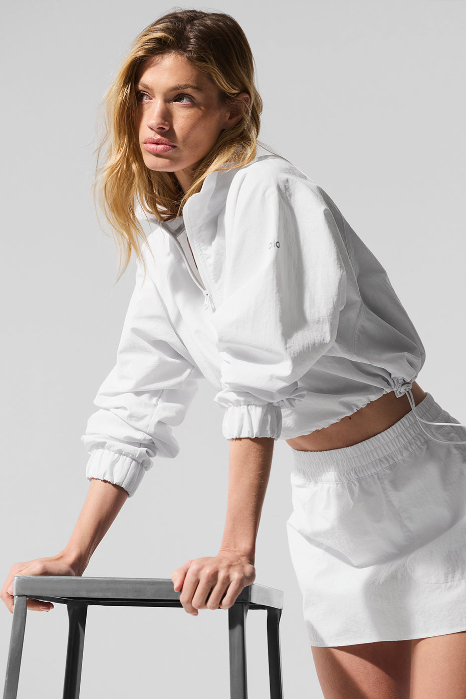 Pull Court Zippé 1/4 Alumni - Blanc