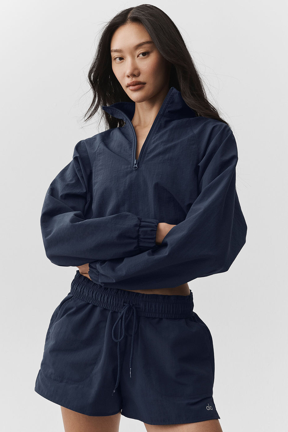 Pull court 1/4 zippé Alumni - Bleu marine