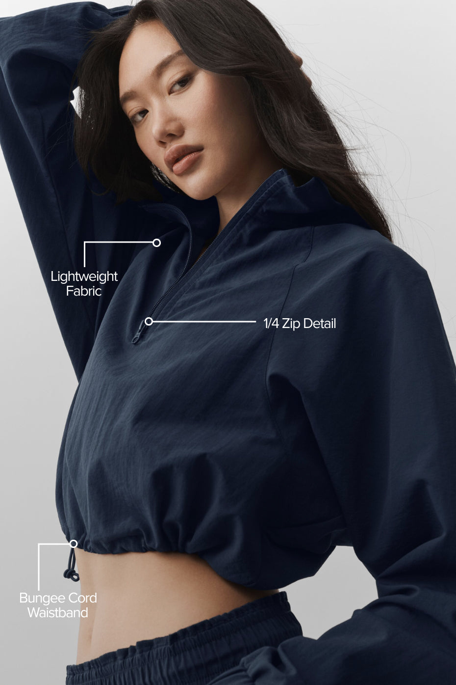 Pull court 1/4 zippé Alumni - Bleu marine