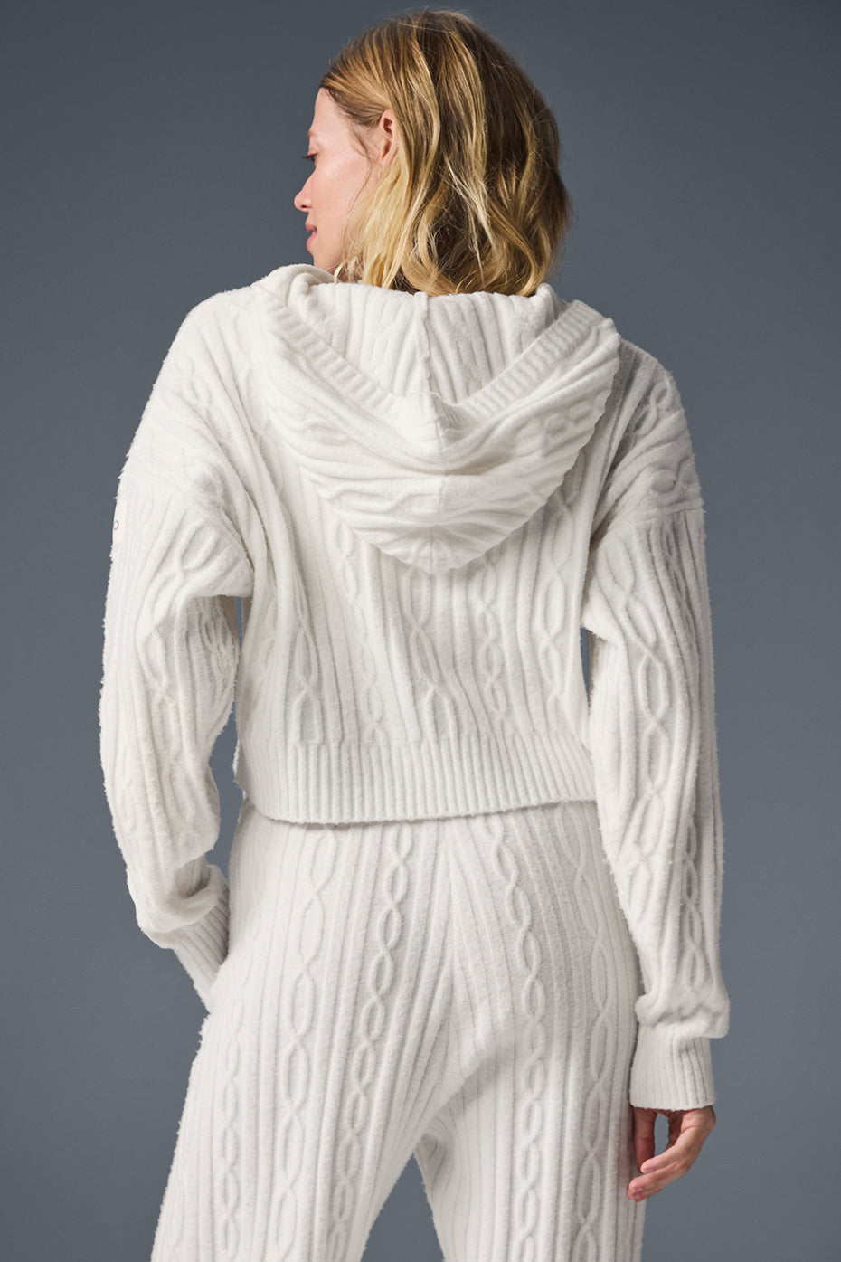 Sweat À Capuche En Maille Torsadée Winter Bliss - Ivory