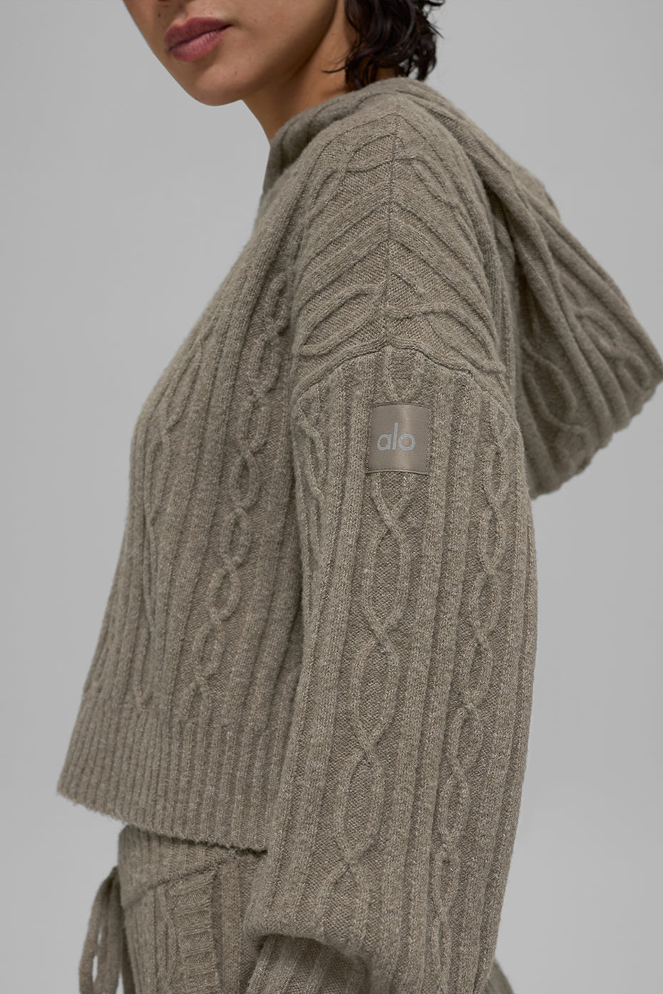 Sweat À Capuche En Maille Torsadée Winter Bliss - Light Cocoa