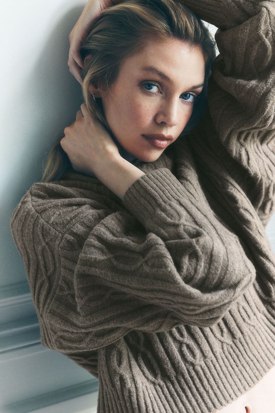 Sweat À Capuche En Maille Torsadée Winter Bliss - Light Cocoa