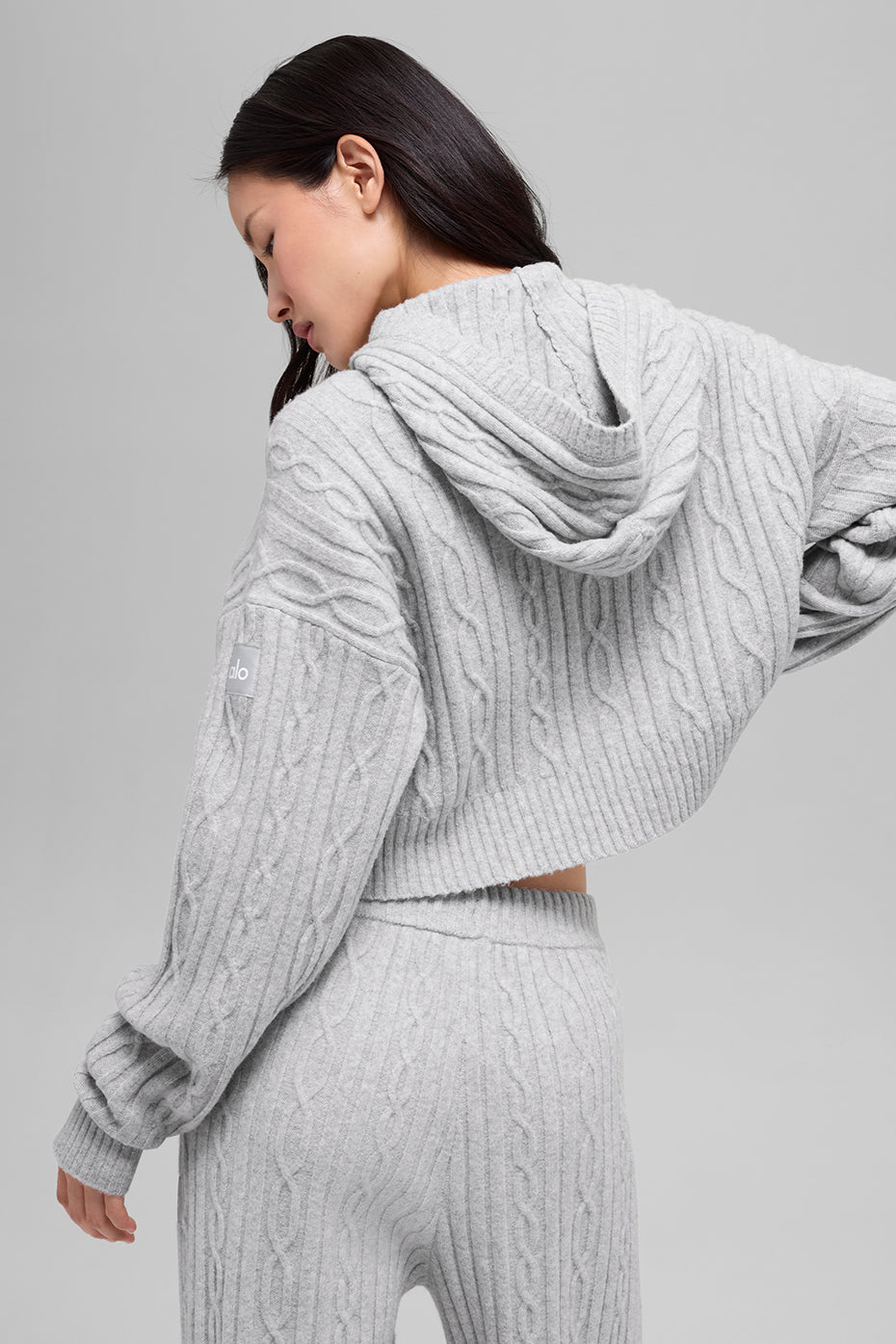 Sweat À Capuche En Maille Torsadée Winter Bliss - Athletic Heather Grey