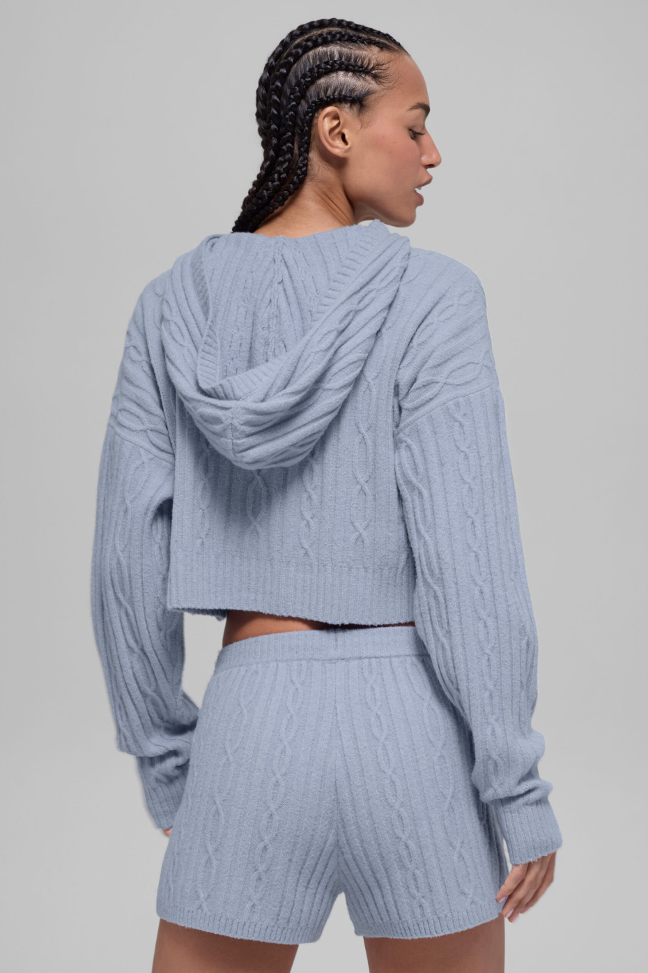 Sweat À Capuche En Maille Torsadée Winter Bliss - Winter Frost