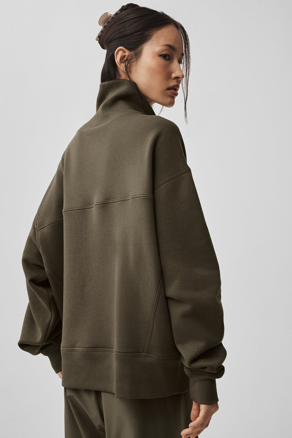 Pull Col Montant Hazy - Olive Tree
