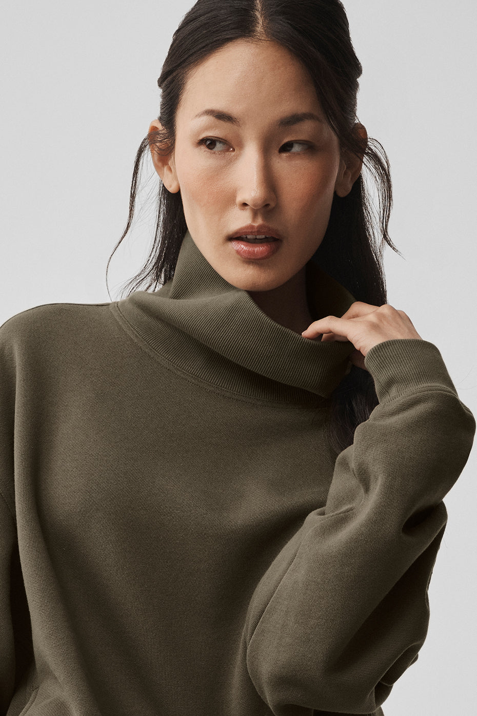 Pull Col Montant Hazy - Olive Tree