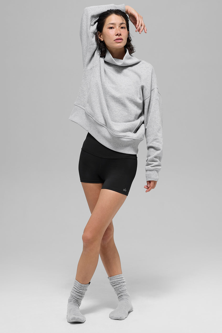 Pull Col Montant Hazy - Athletic Heather Grey