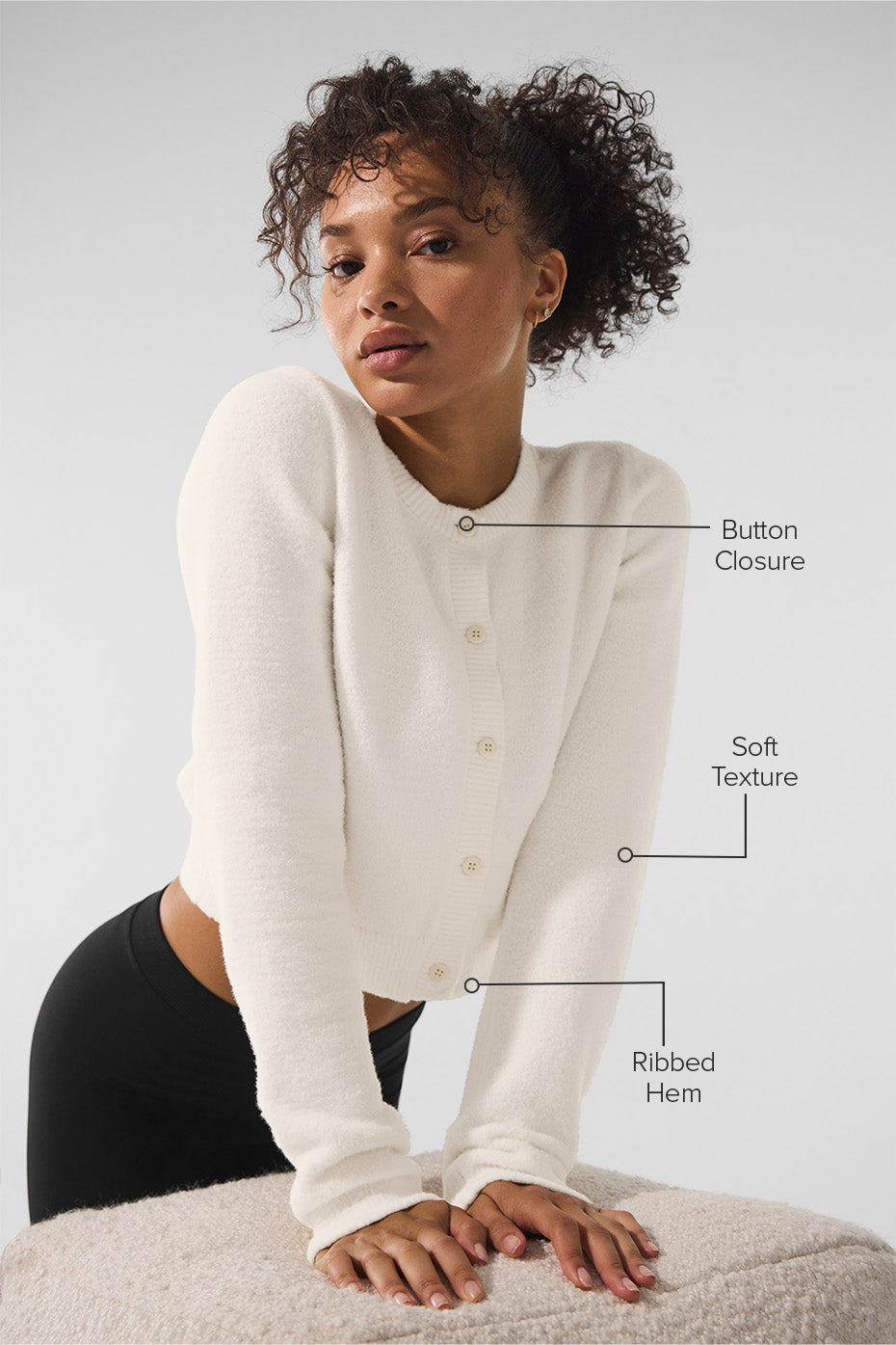 Cardigan Court Sweat Snuggle Up - Ivory