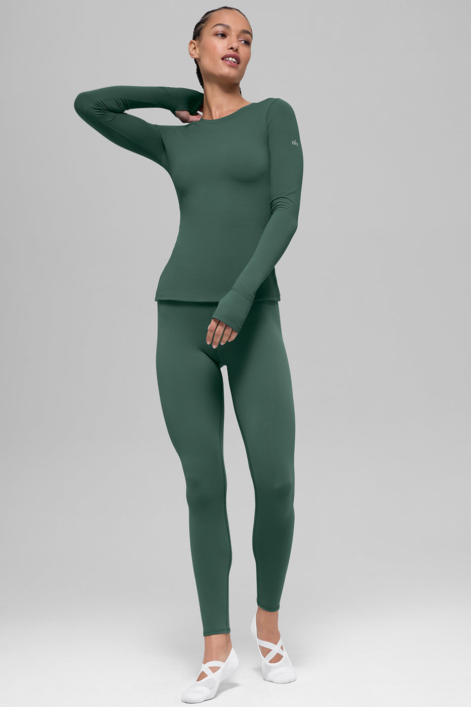 Haut Manches Longues Airbrush Winter Warm Nocturne - Clover Green