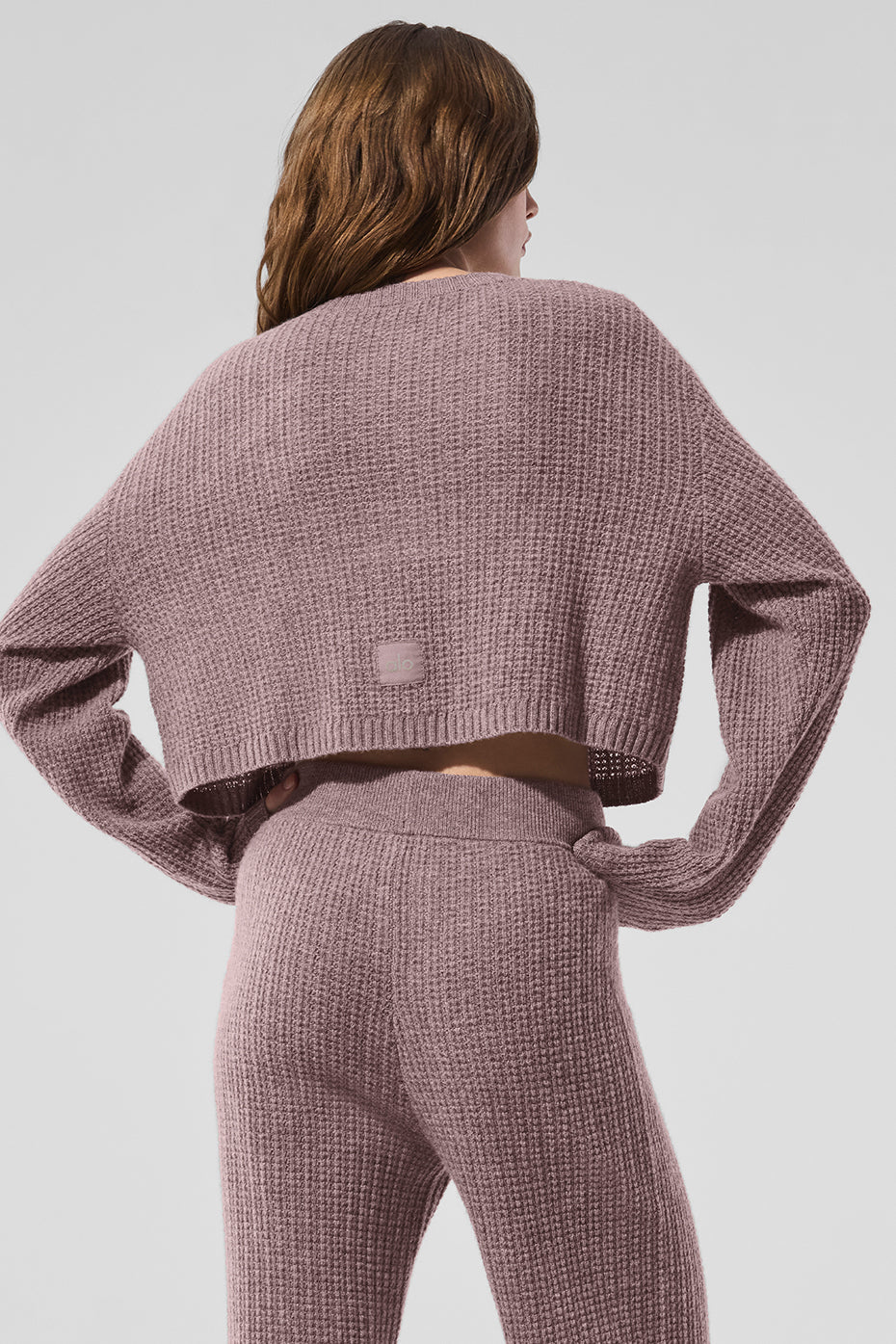 Cardigan En Cachemire Plush Waffle - Mushroom Heather