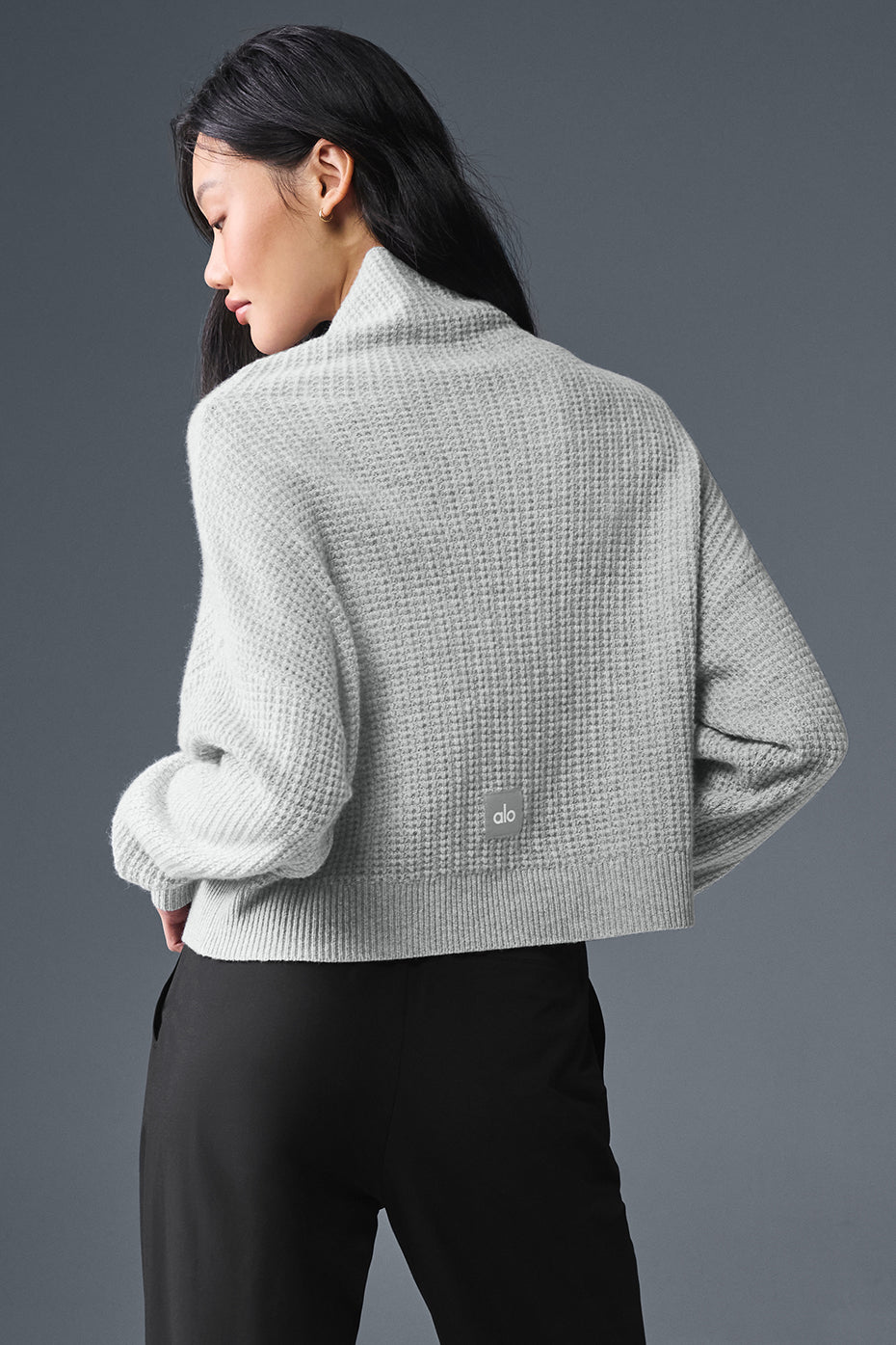 Pull Col Roulé En Cachemire Plush Waffle - Athletic Heather Grey