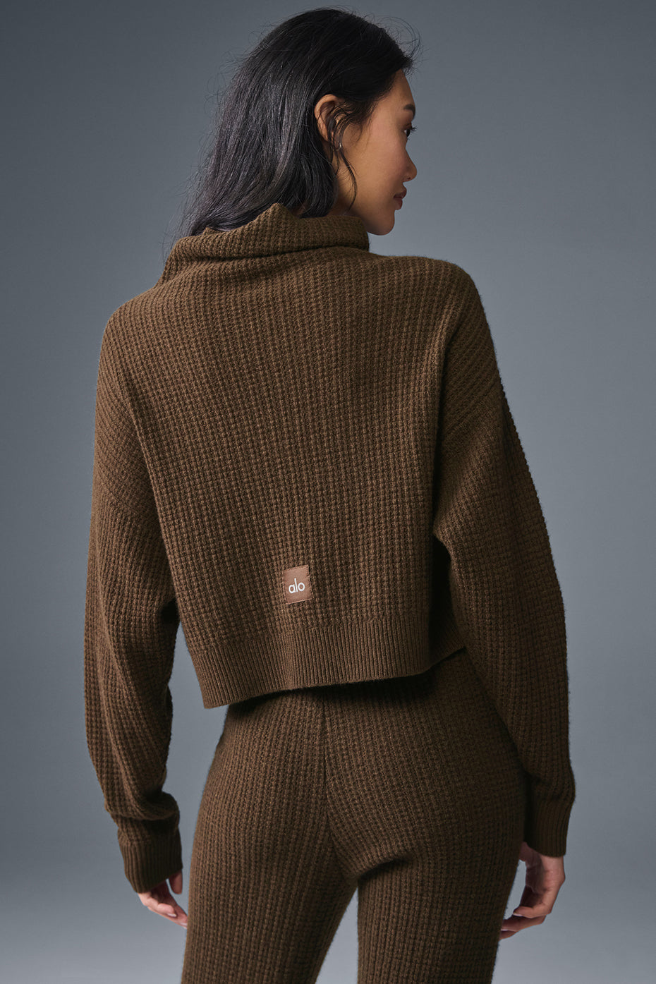 Pull Col Roulé En Cachemire Plush Waffle - Espresso
