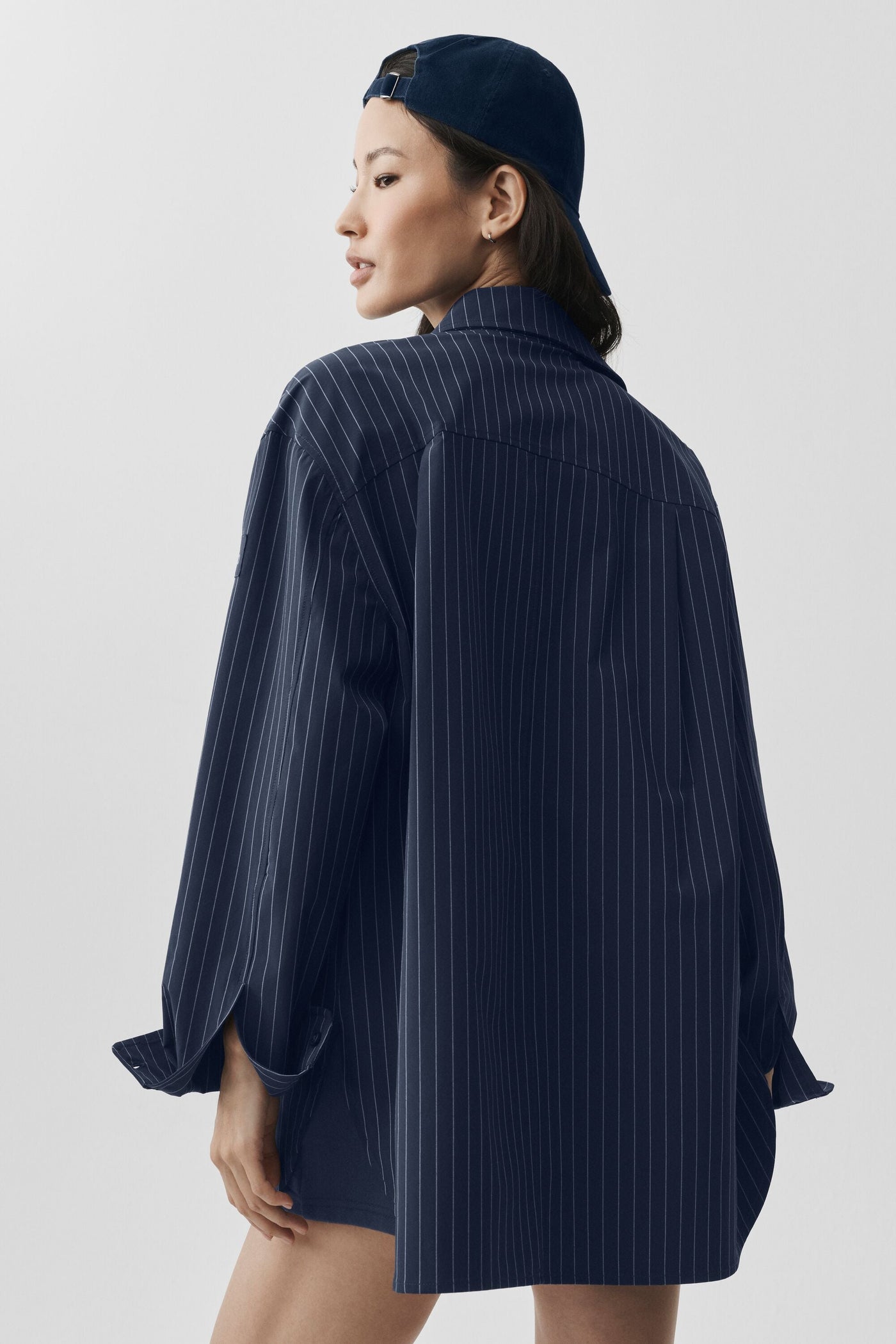 Chemise Manches Longues À Fines Rayures Daylight - Navy/Ivory