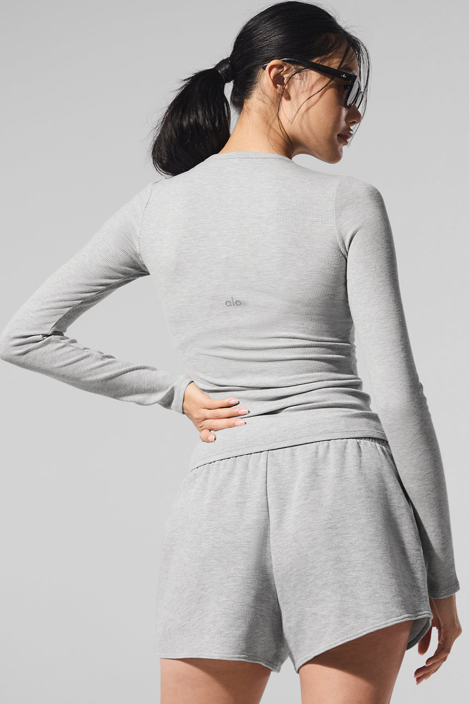 Haut Côtelé Manches Longues Modal - Athletic Heather Grey