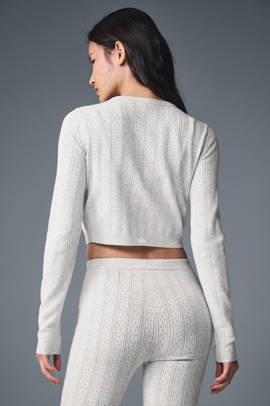 Cardigan Sweat Pointelle Be Mine - Light Grey Heather