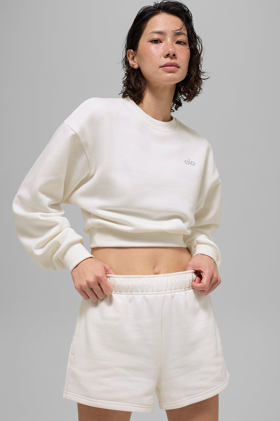 Pull Court Col Ras-Du-Cou Accolade - Ivory