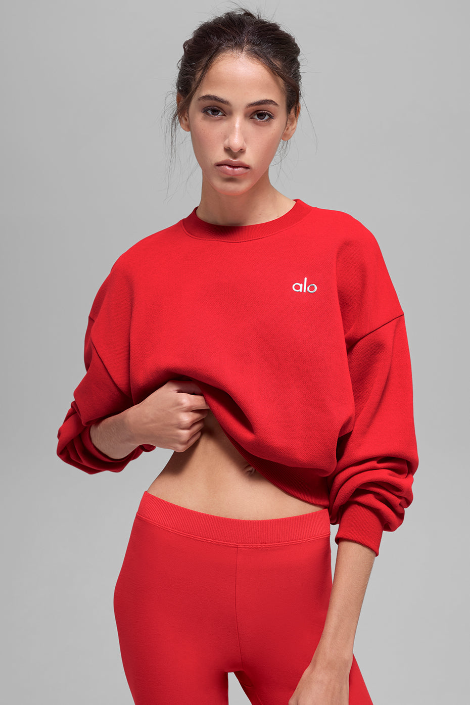 Pull Court Col Ras-Du-Cou Accolade - Bright Red