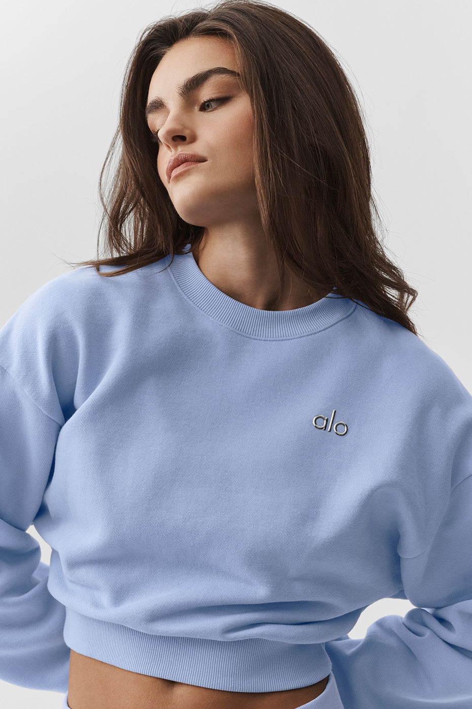 Pull Court Col Ras-Du-Cou Accolade - Light Provence Blue