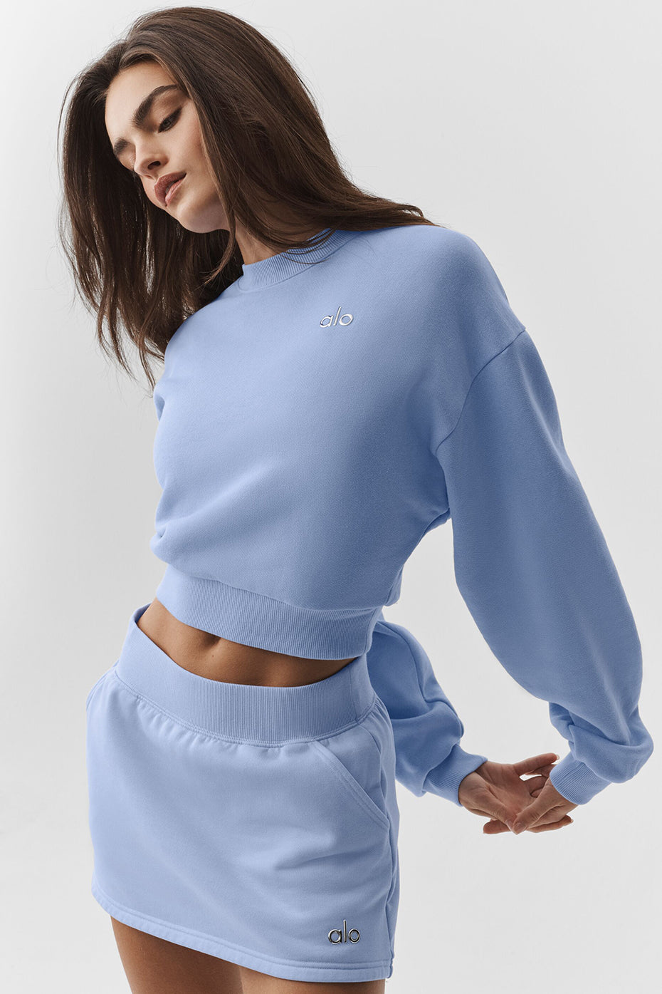 Pull Court Col Ras-Du-Cou Accolade - Light Provence Blue