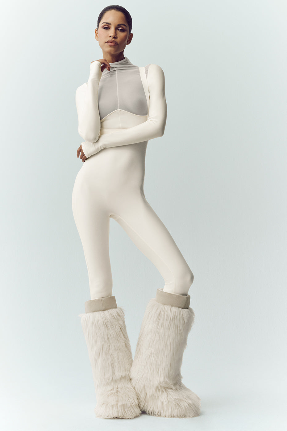 Haut Manches Longues En Maille Filet Airlift Winter Warm Ski Time - Ivory