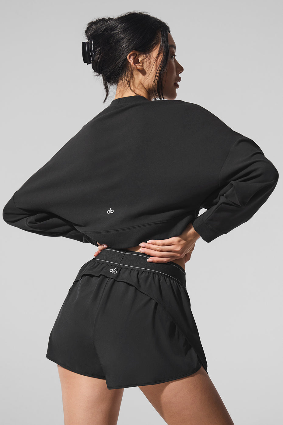 Pull Court Col Ras-Du-Cou Sway - Noir