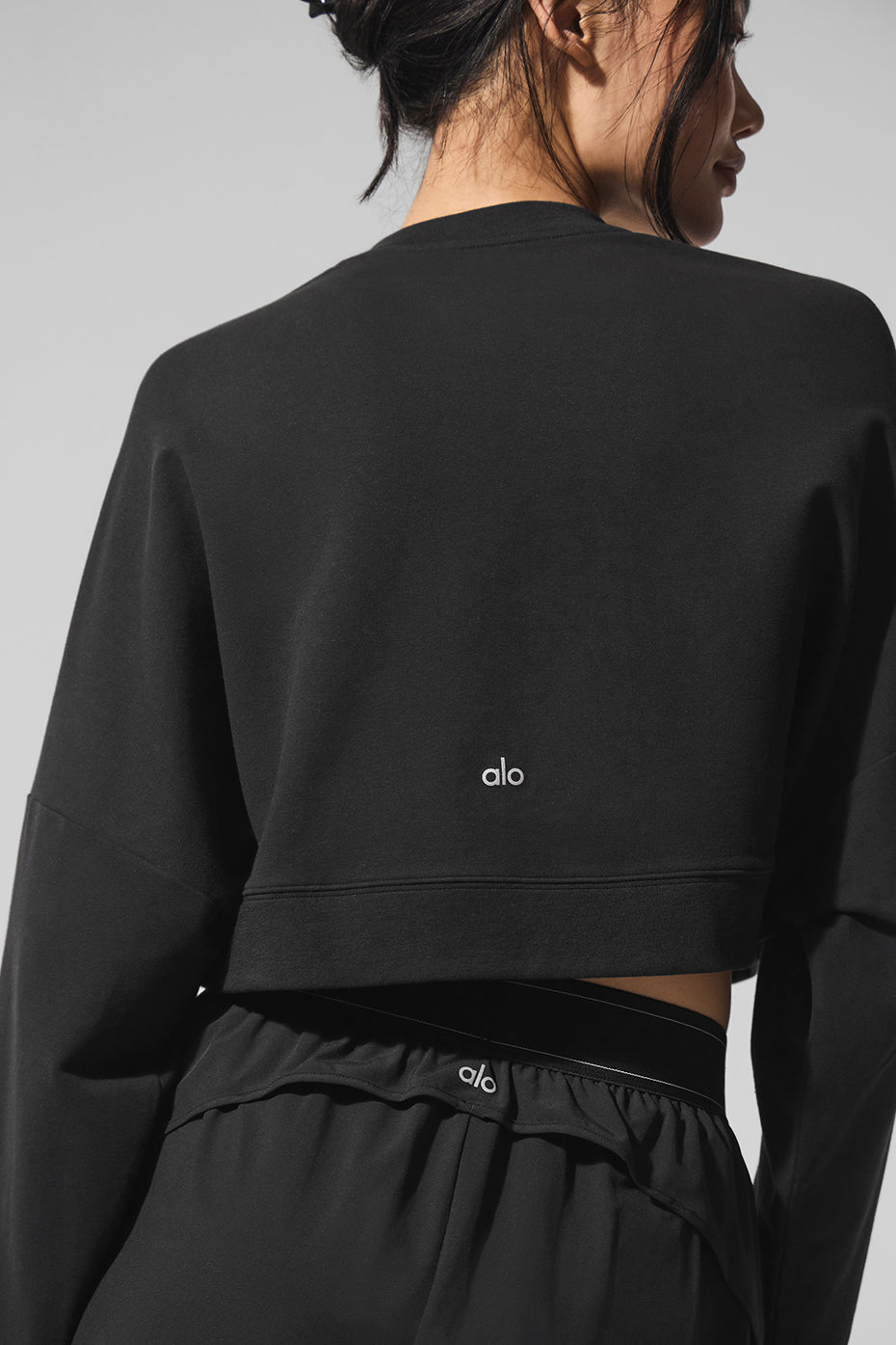 Pull Court Col Ras-Du-Cou Sway - Noir