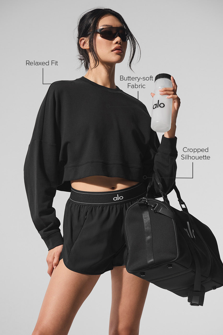 Pull Court Col Ras-Du-Cou Sway - Noir