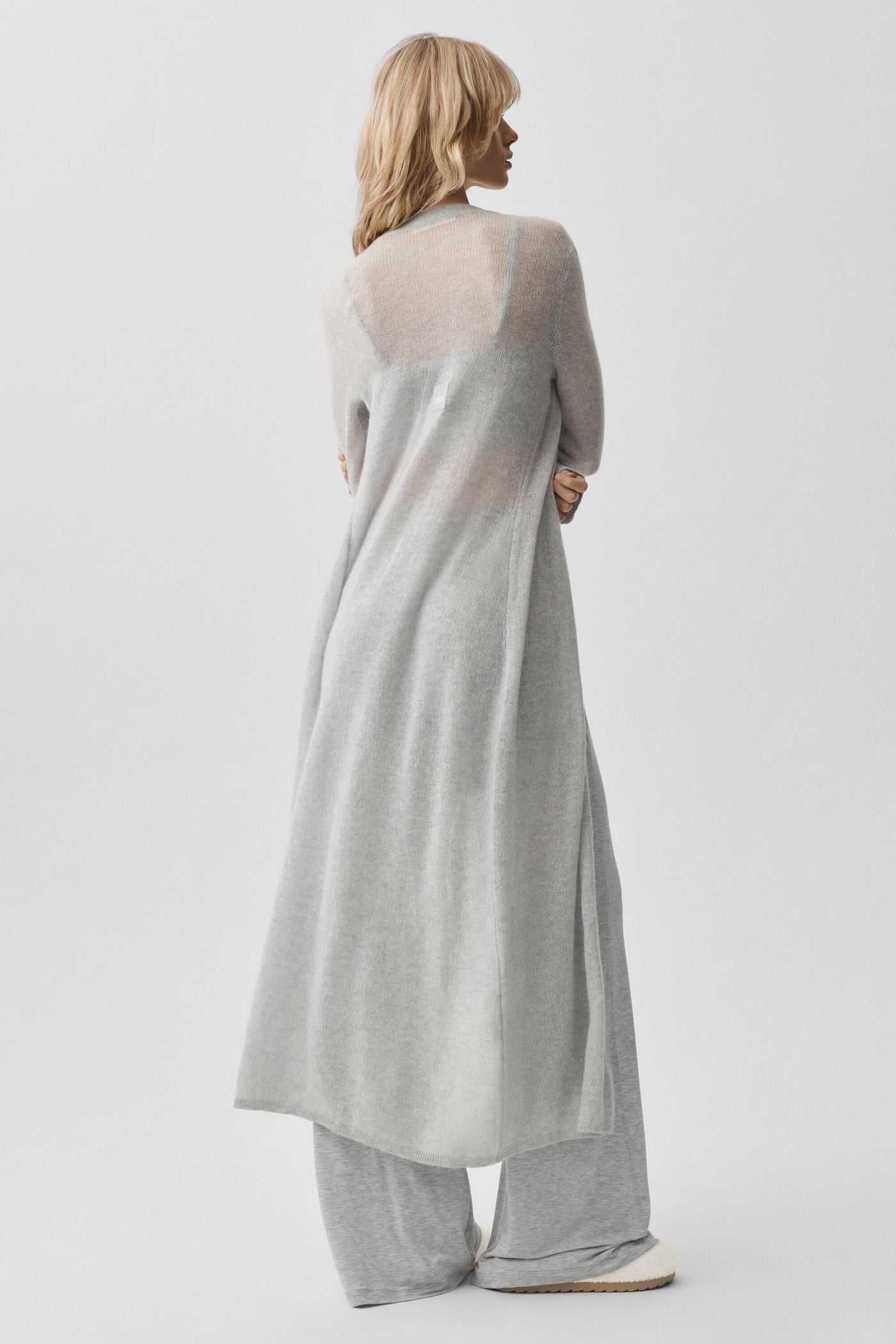 Cardigan Long En Cachemire Sheer - Athletic Heather Grey