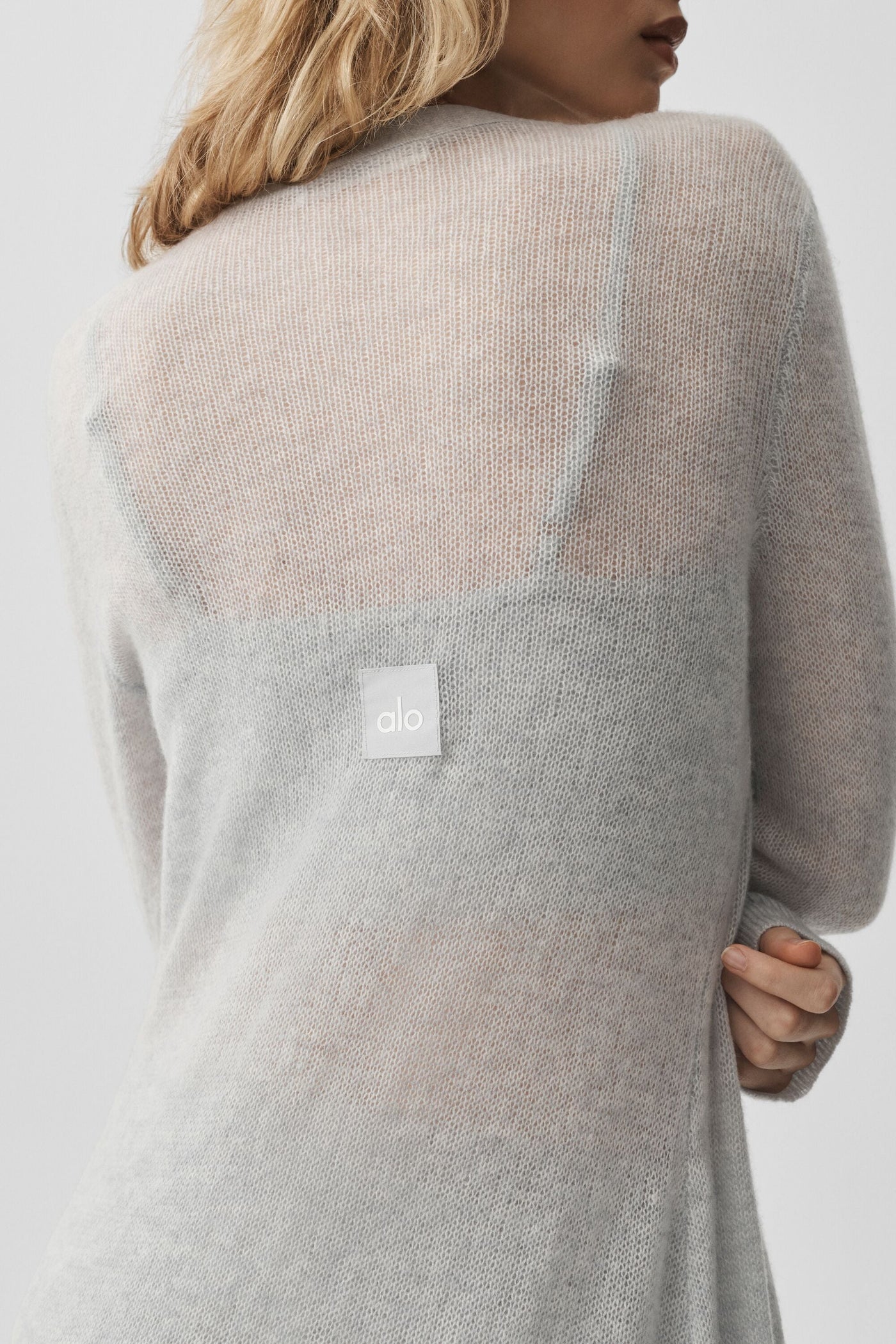 Cardigan Long En Cachemire Sheer - Athletic Heather Grey