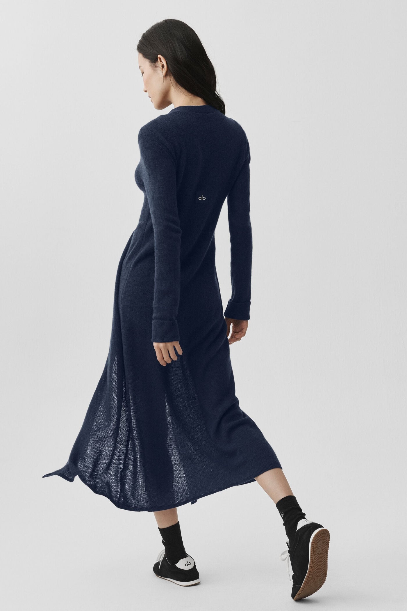Cardigan Long En Cachemire Sheer - Navy