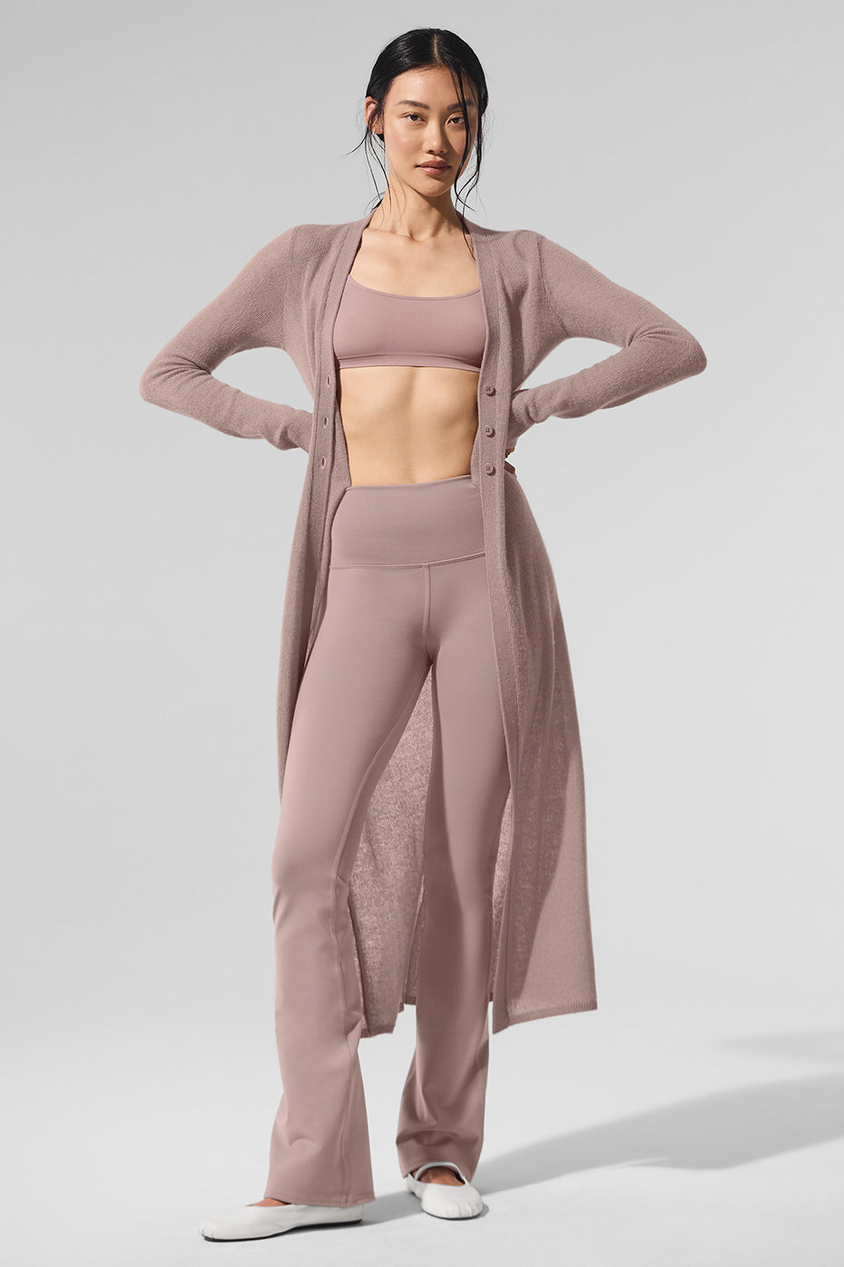 Cardigan Long En Cachemire Sheer - Taupe