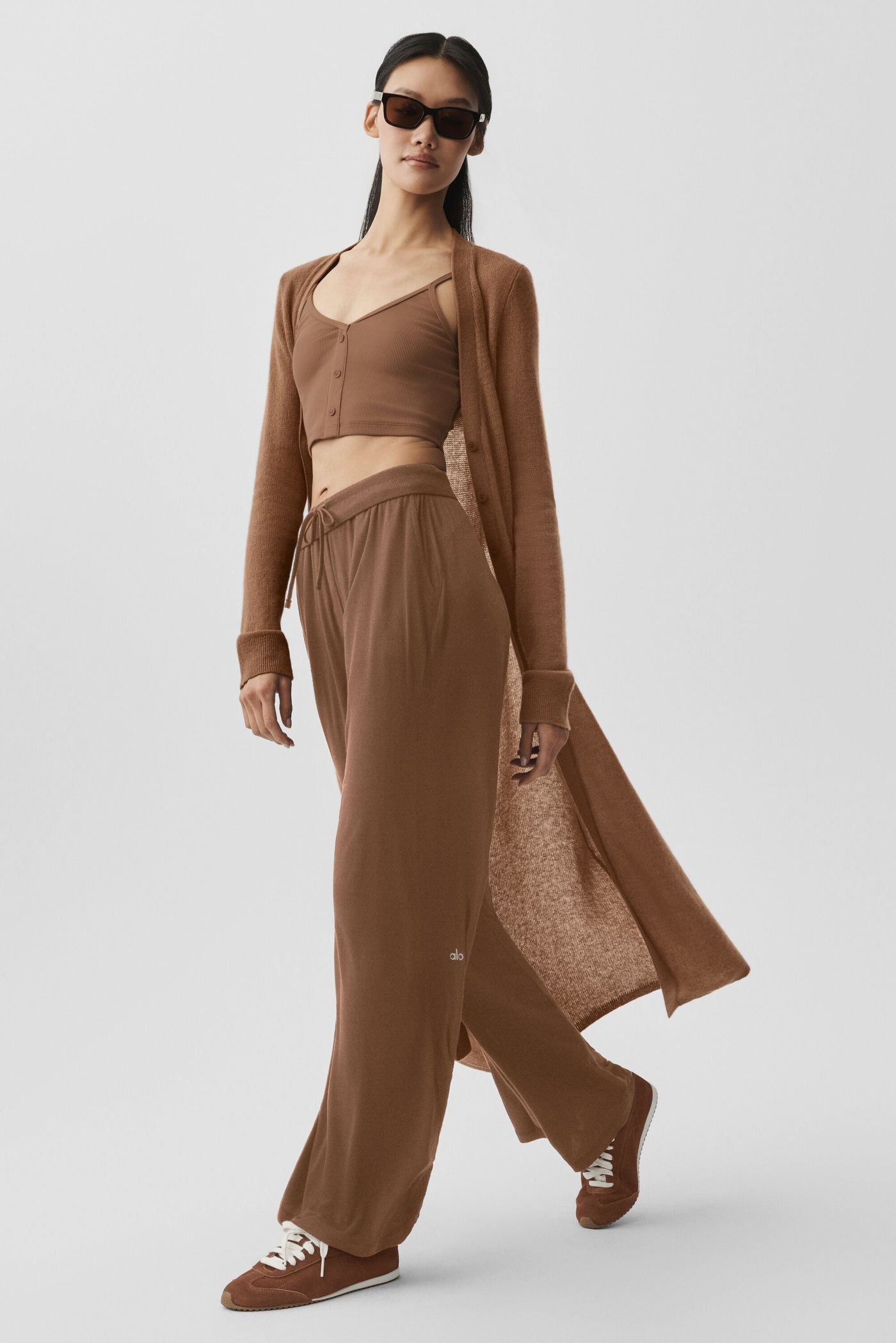 Cardigan Long En Cachemire Sheer - Sun Kissed Brown