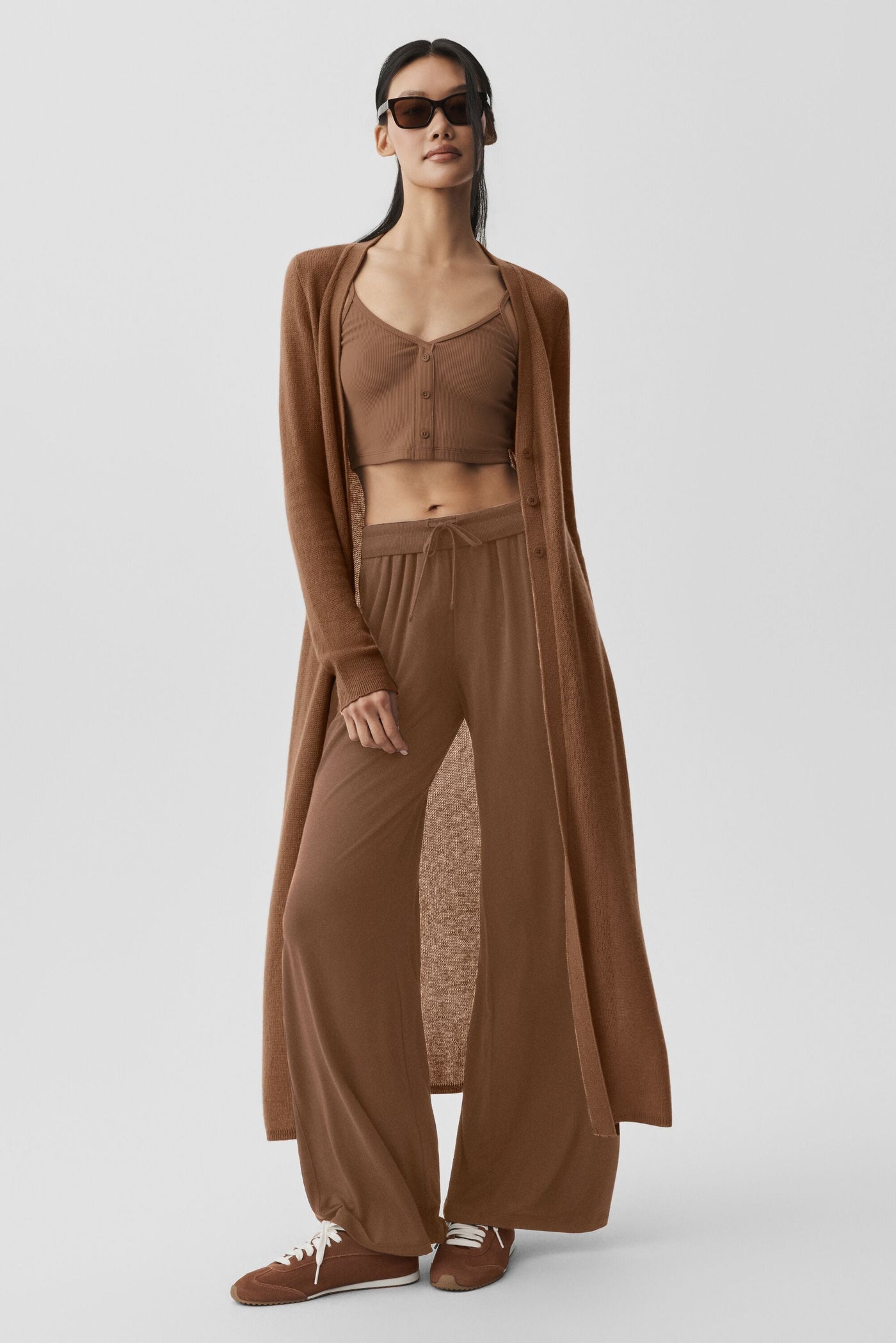 Cardigan Long En Cachemire Sheer - Sun Kissed Brown