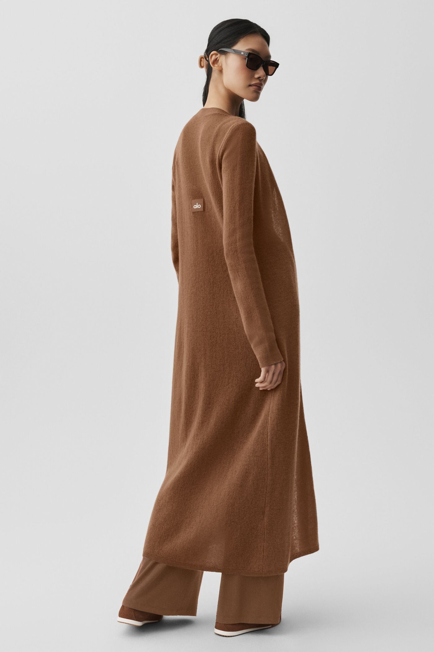 Cardigan Long En Cachemire Sheer - Sun Kissed Brown
