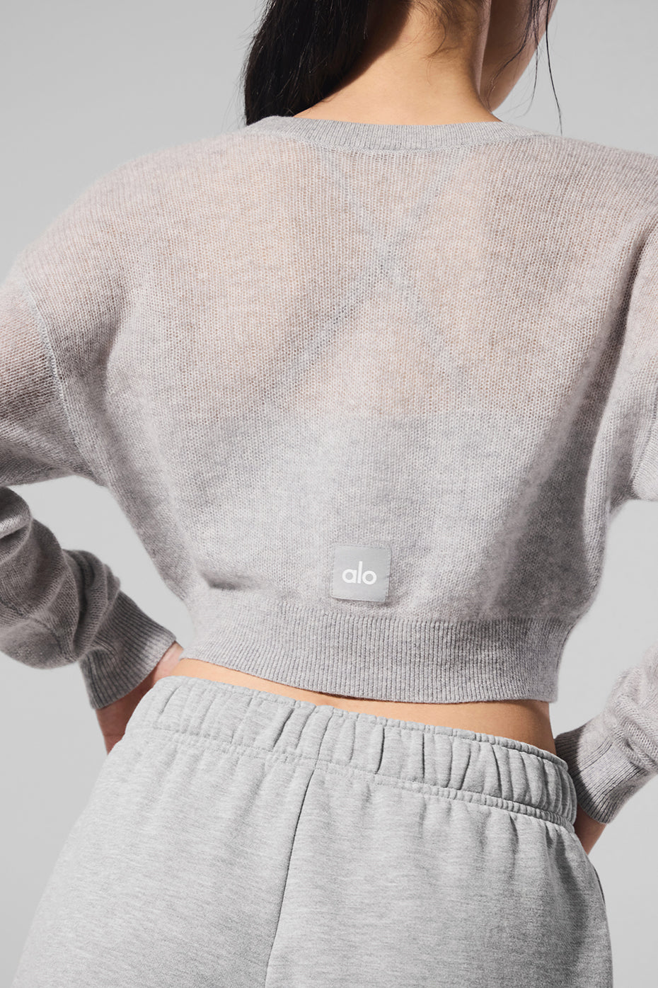 Cardigan Court En Cachemire Sheer - Athletic Heather Grey