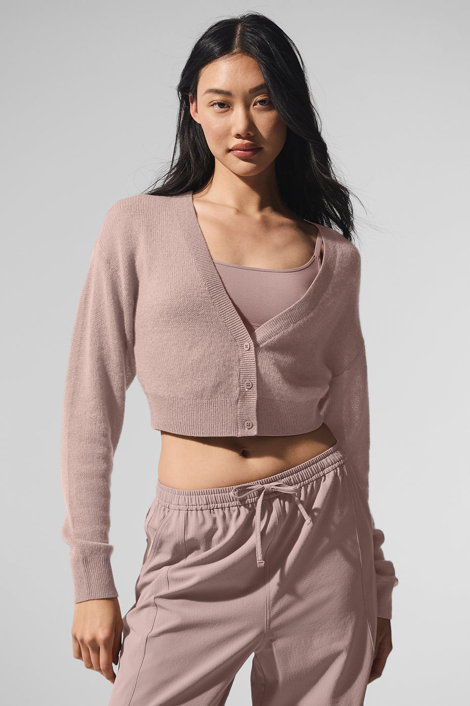Cardigan Court En Cachemire Sheer - Taupe