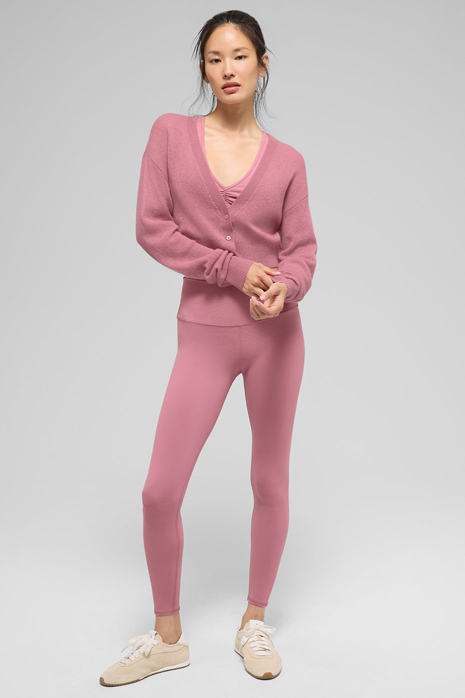 Cardigan Court En Cachemire Sheer - Pink Wild Rose