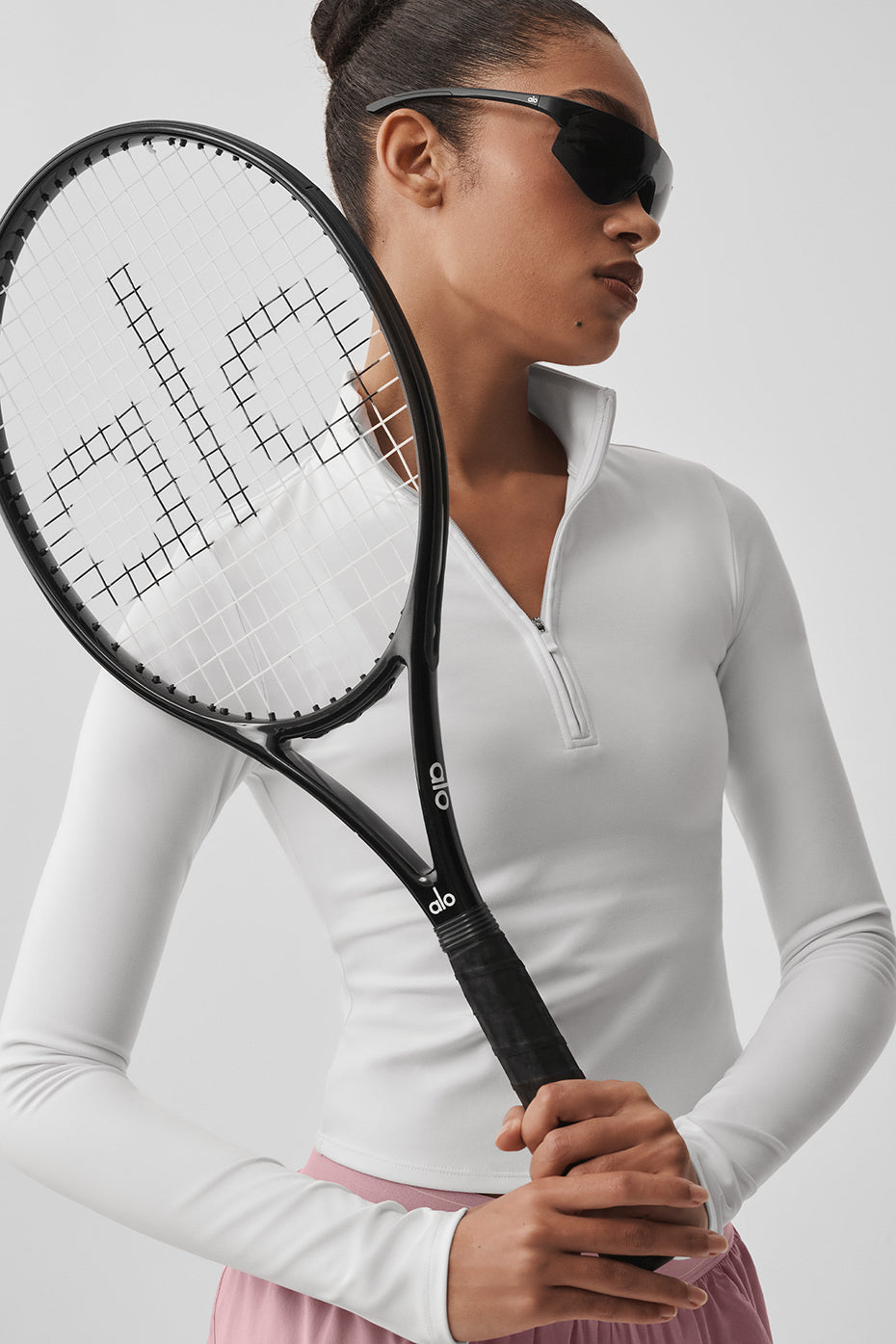 ALO  Manches longues zippées Softsculpt Precision 1/4 - Blanc