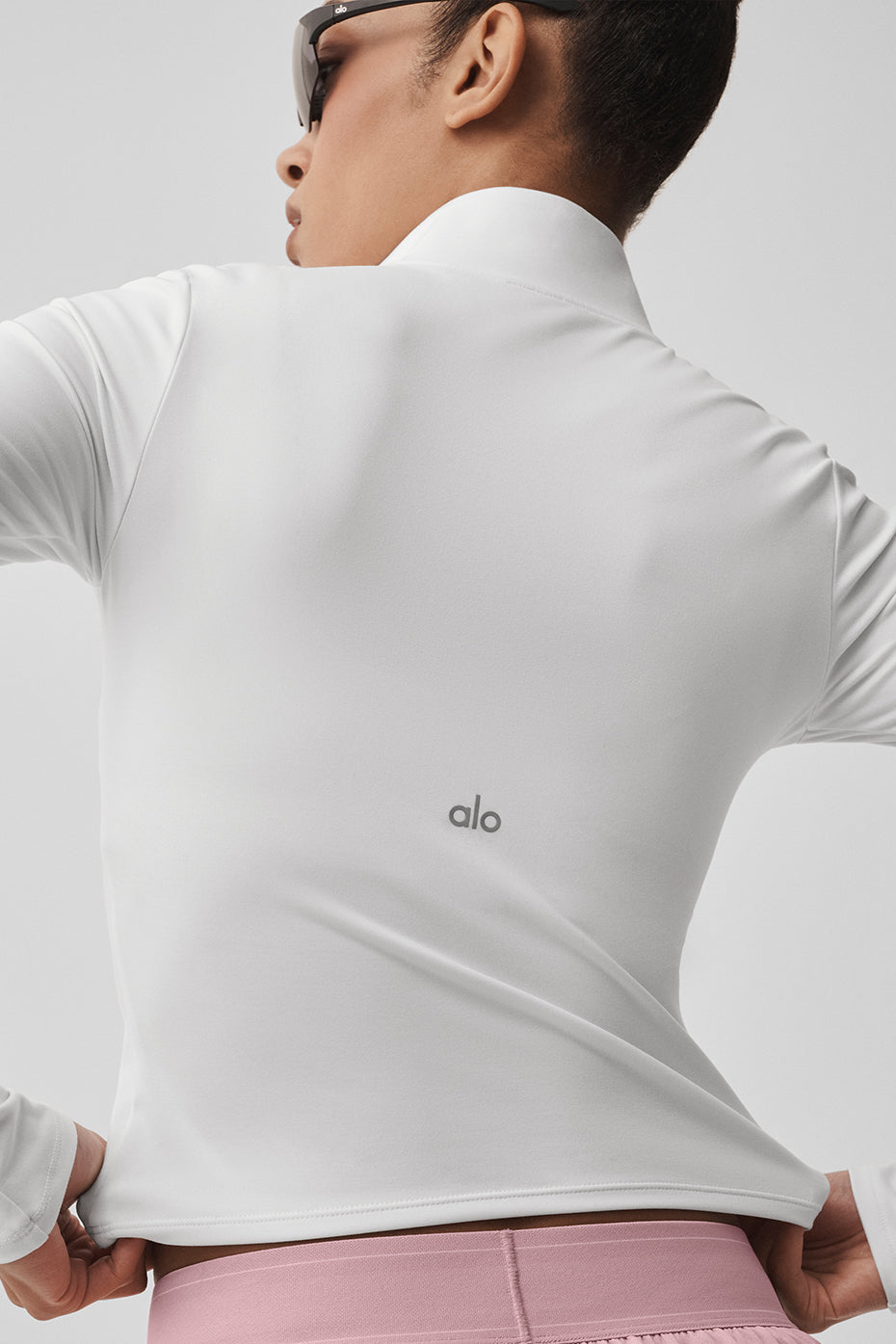 ALO  Manches longues zippées Softsculpt Precision 1/4 - Blanc