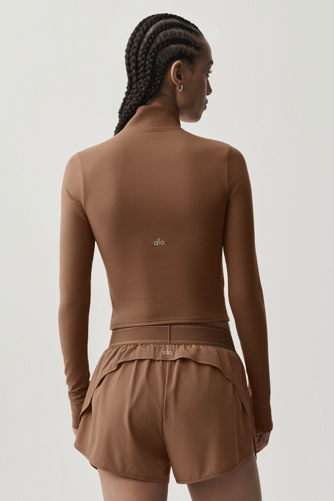 ALO  Manches longues zippées Softsculpt Precision 1/4 - Sun Kissed Brown