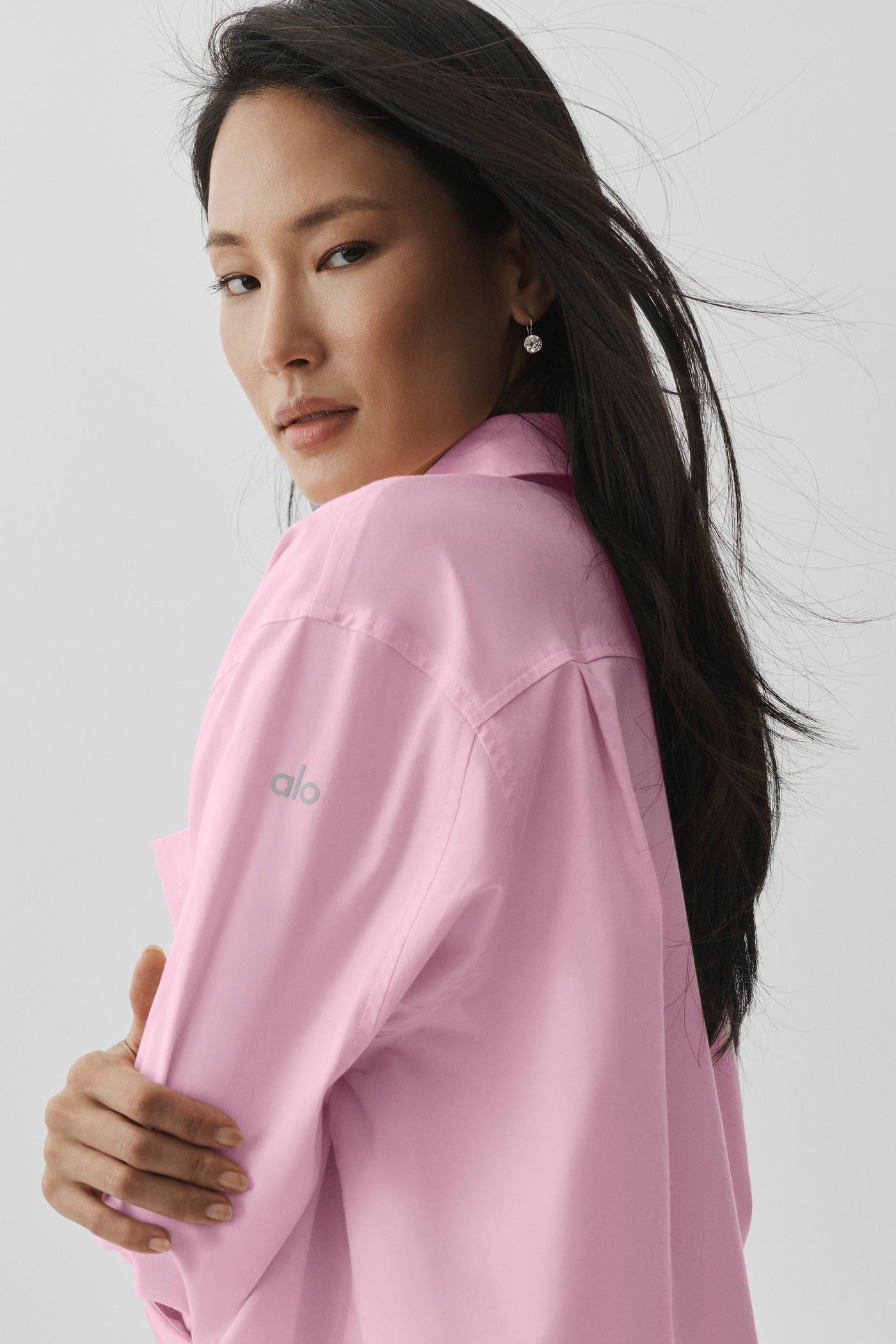 Manches longues boutonnées en coton Real Deal - Guimauve rose