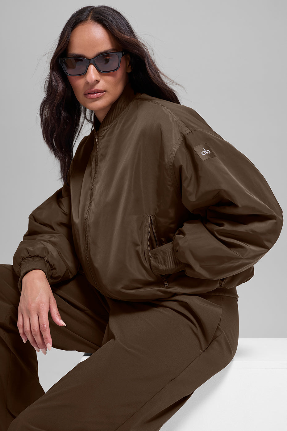 Veste Bomber Fausse Fourrure Urbanite - Espresso/Ivory