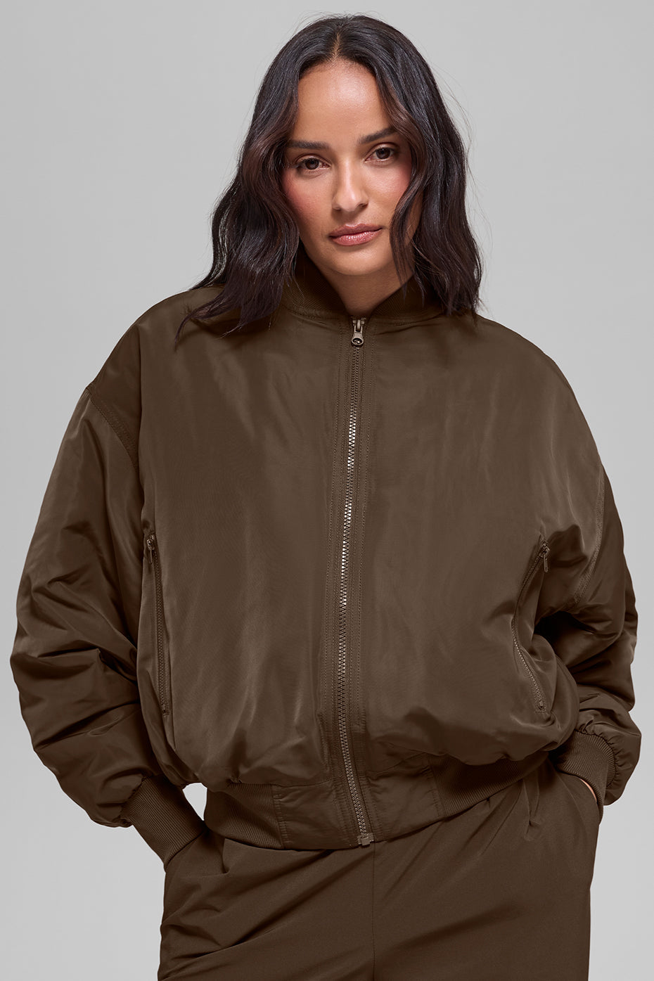 Veste Bomber Fausse Fourrure Urbanite - Espresso/Ivory