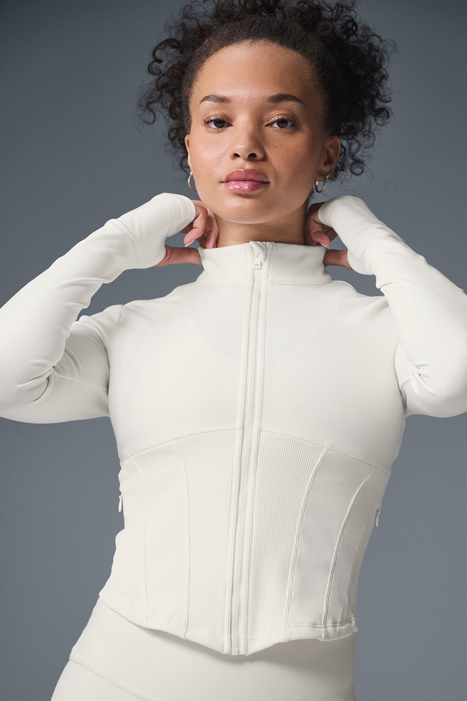 Veste Corset Zippée Airbrush - Ivory