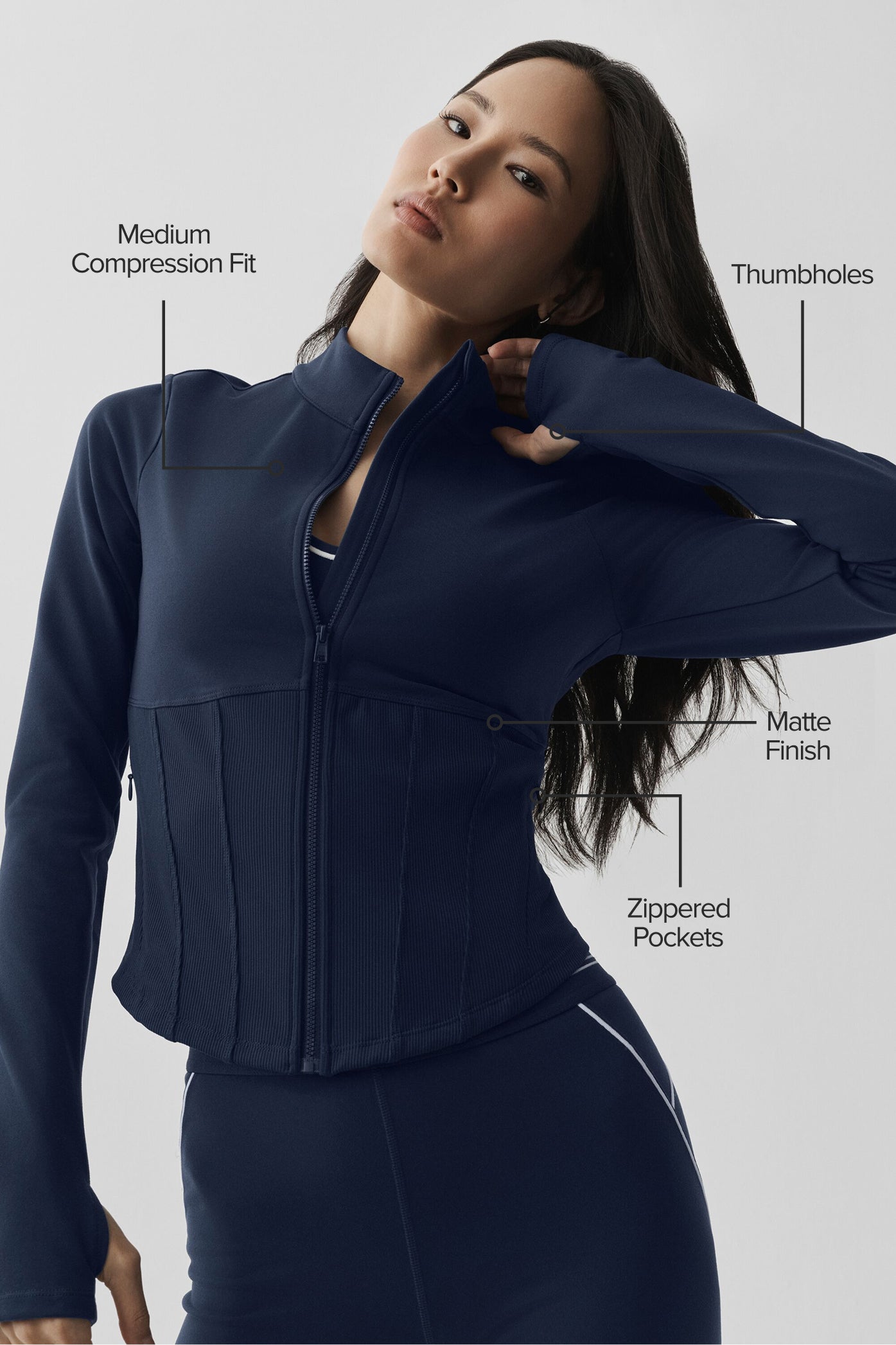 Veste Corset Zippée Airbrush - Navy