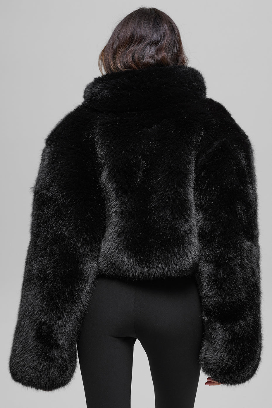 Veste Courte Fausse Fourrure Opulent - Noir