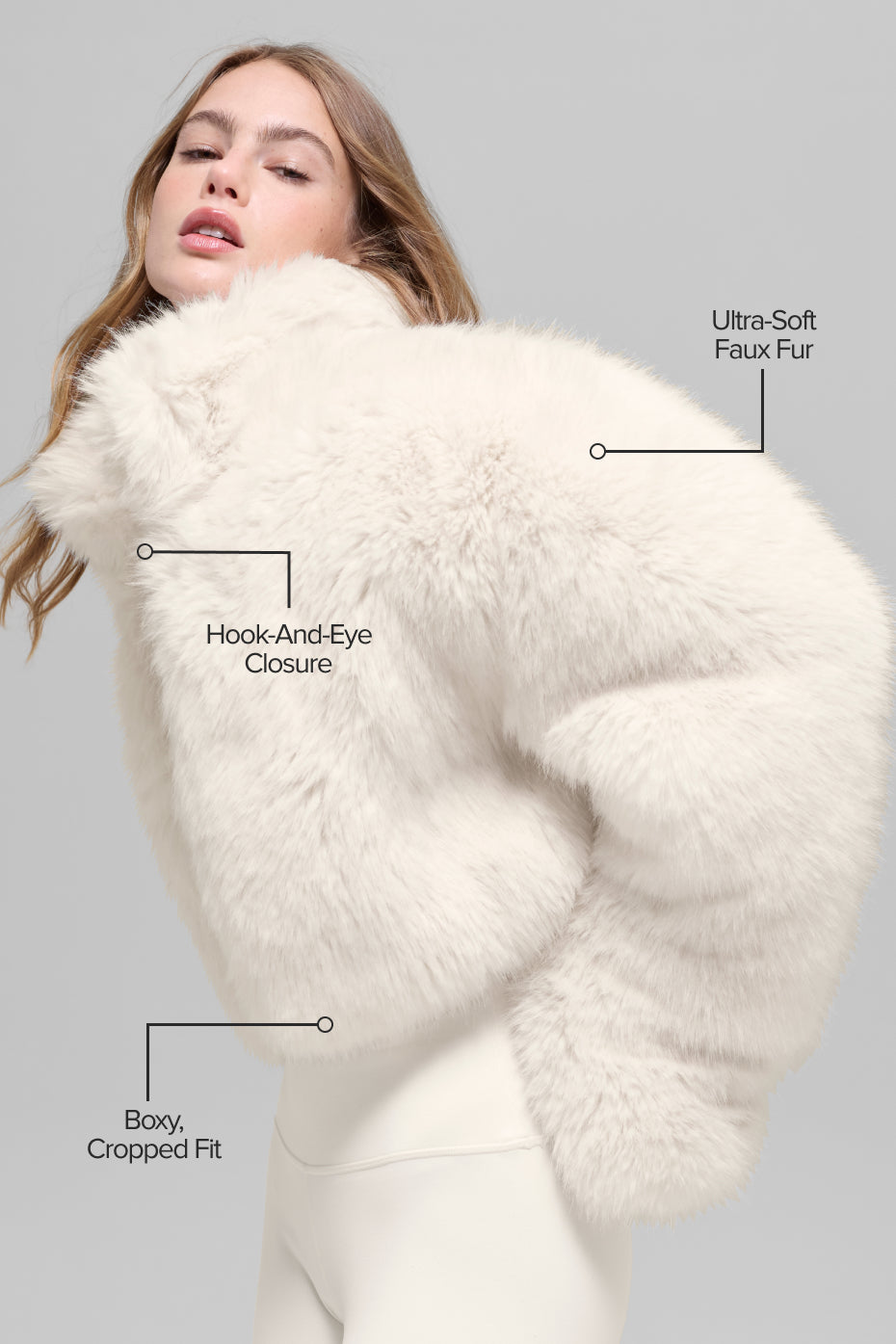 Veste Courte Fausse Fourrure Opulent - Ivory