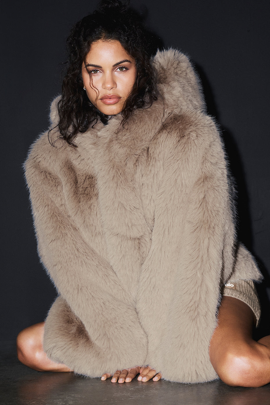 Veste Oversize Fausse Fourrure Opulent - Oat