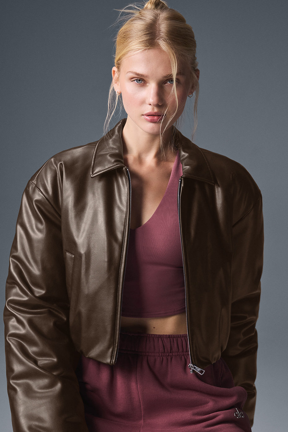 Bomber Court Similicuir Premier - Espresso