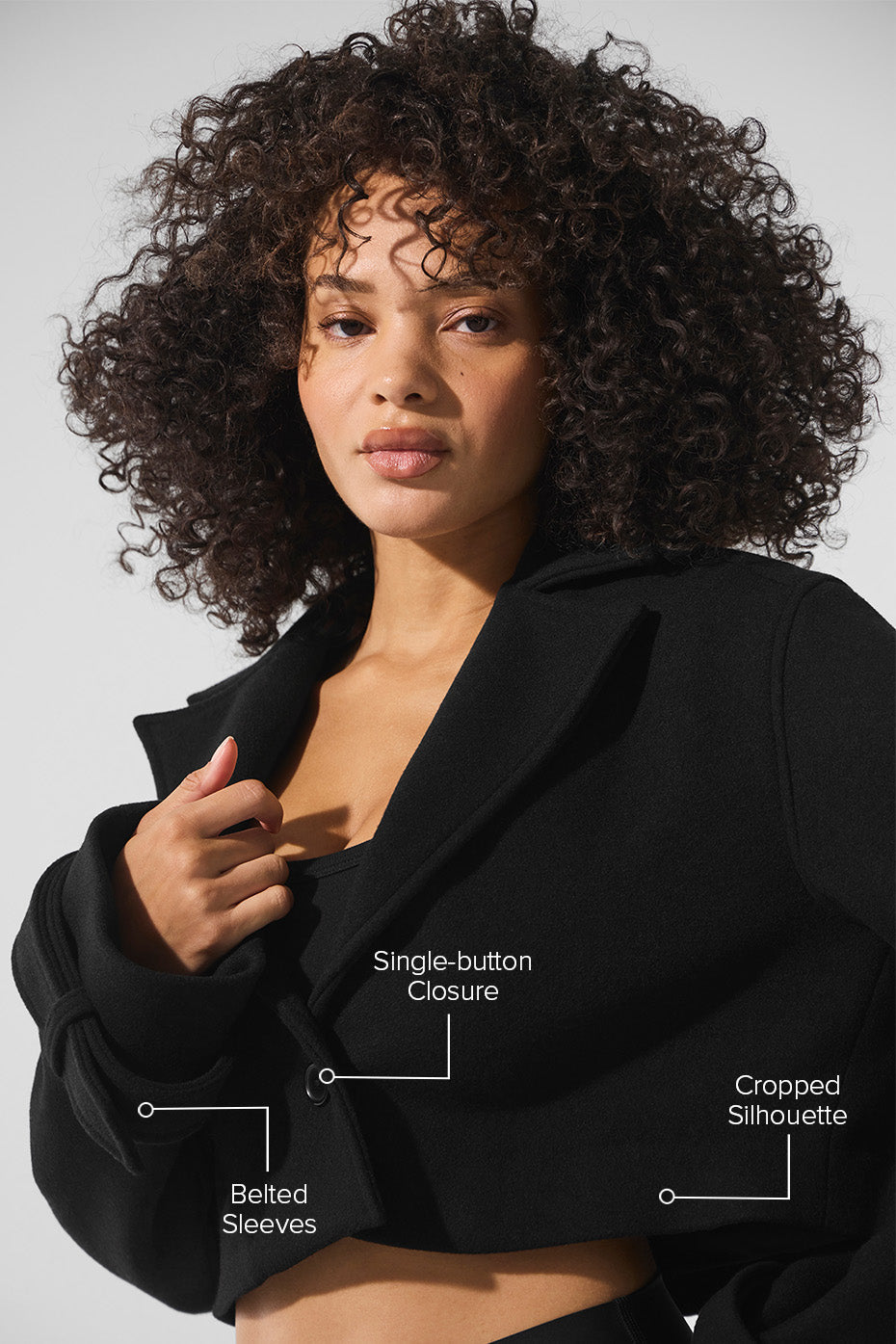 Trench-Coat Court En Laine Metro - Noir